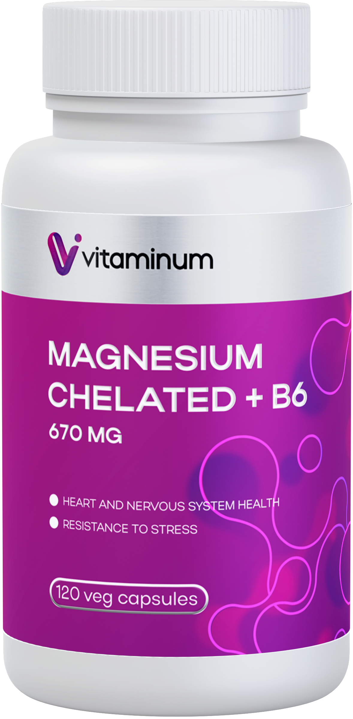  Vitaminum МАГНИЙ ХЕЛАТ + витамин В6 (670 MG) 120 капсул 800 мг  в Белове